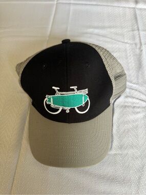 Patagonia Two-Tone Trucker Hat with Teal Bicycle Patch